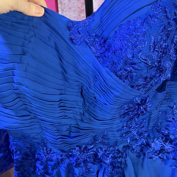 Blue Ruched Gown - Picture 7 of 7